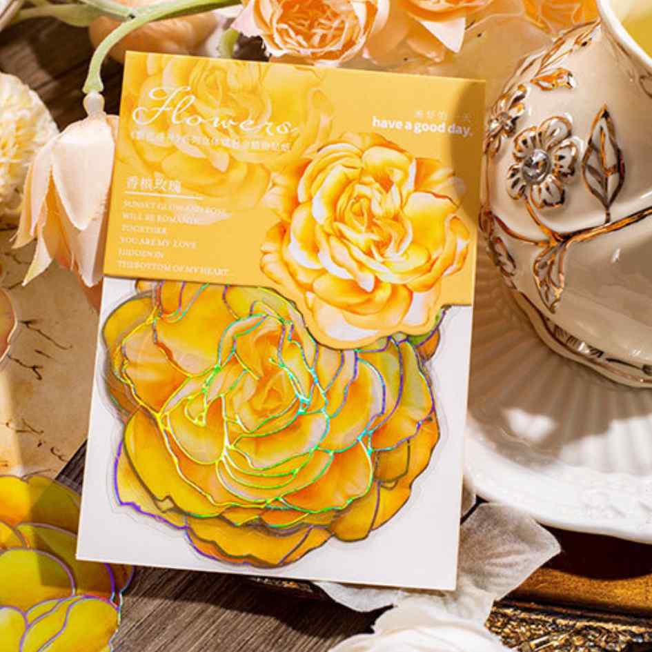 Stickers "Flowers in full bloom", con foil 3D