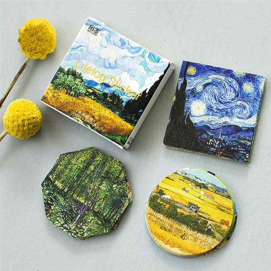 Cajita de 45 Stickers "Pinturas al Óleo de Van Gogh”