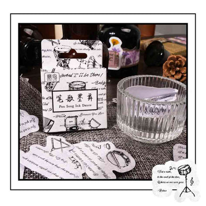 Cajita de 45 Stickers "Pen Song Ink Dance"