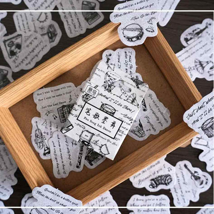 Cajita de 45 Stickers "Pen Song Ink Dance"