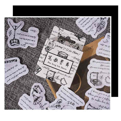 Cajita de 45 Stickers "Pen Song Ink Dance"