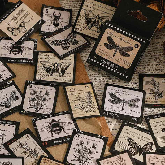 Cajita de 46 Stickers "Antique Insects”