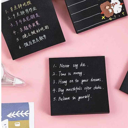 Pack x 6 Sticky Notes "Total Black"