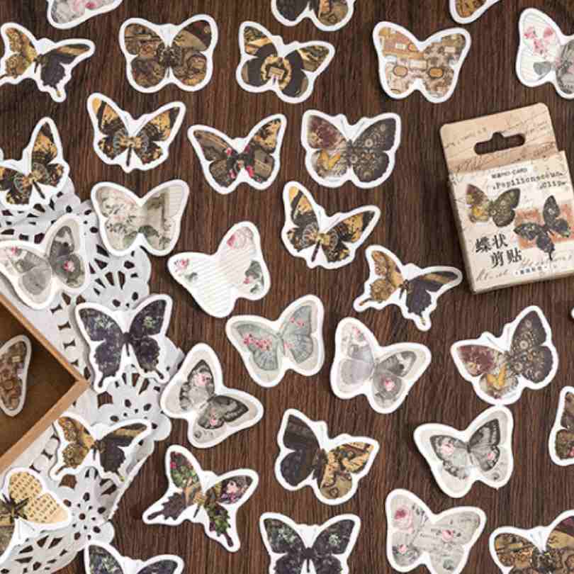 Cajita de 46 Stickers “Papilionaceous Clip”