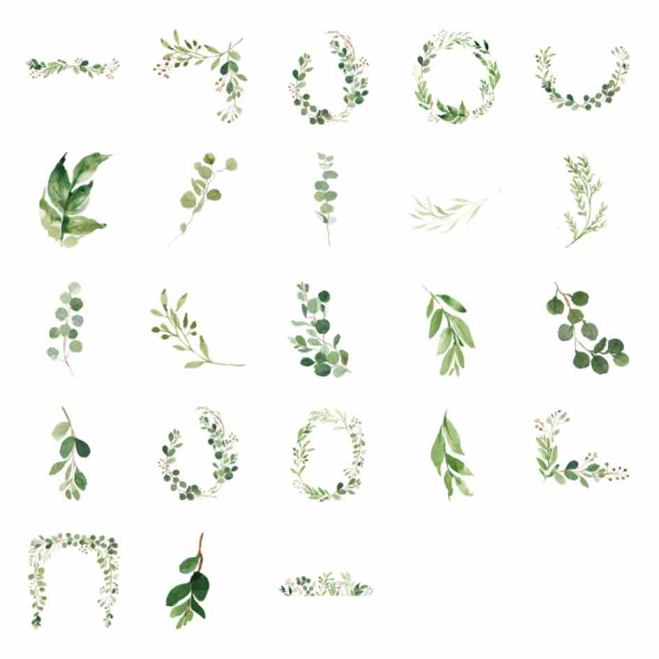 Cajita de 46 Stickers “Plantas Verdes”
