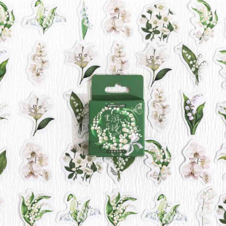 Cajita de 45 Stickers “White Flowers”