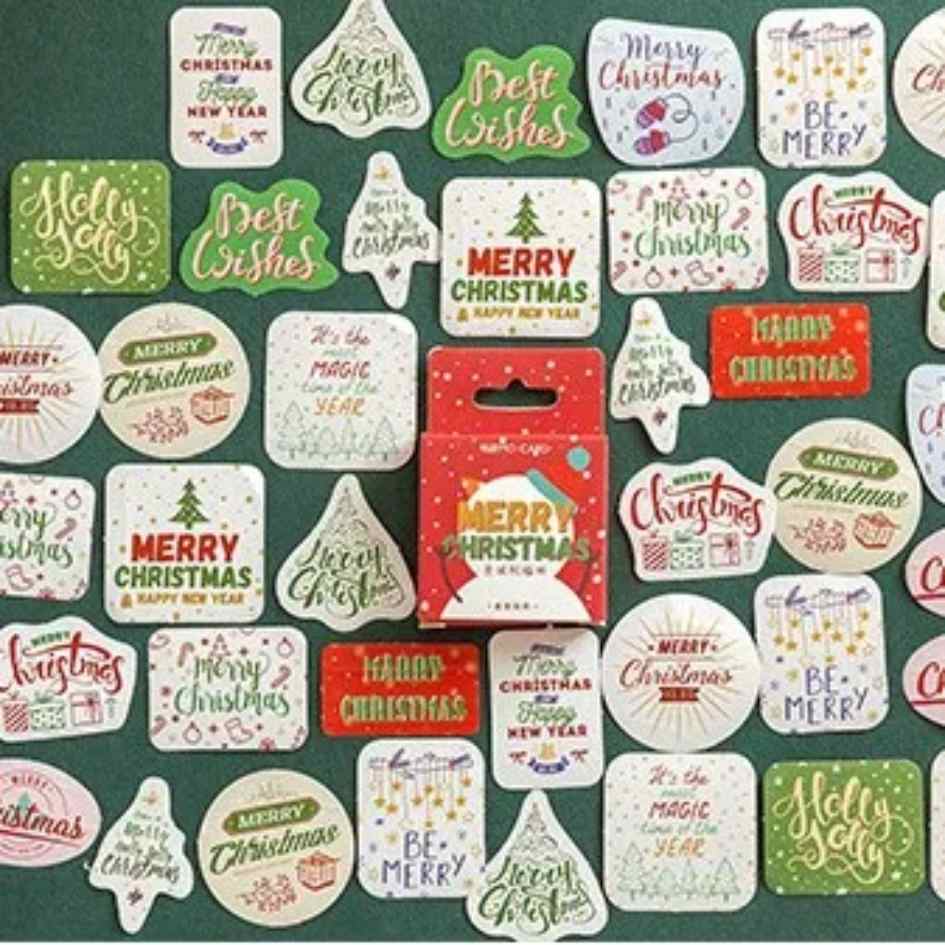 Cajita de 45 Stickers "Christmas Phrases"