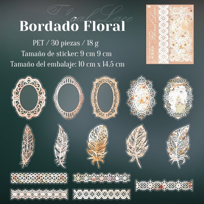 Stickers PET "Floral Lace"