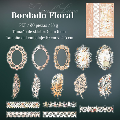 Stickers PET "Floral Lace"