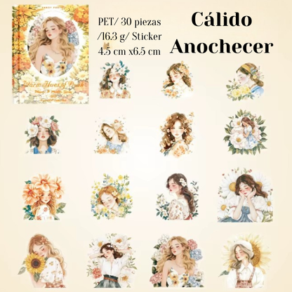 Stickers PET "Gilr Amidst Flower"