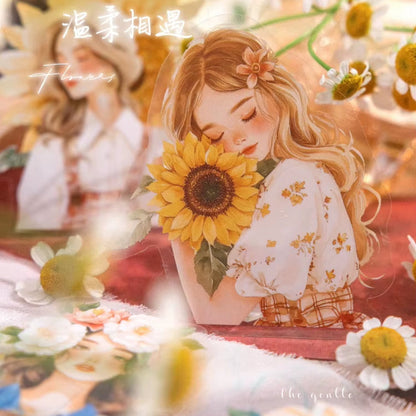 Stickers PET "Gilr Amidst Flower"