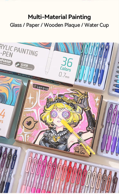 Gel Pen Acrílico Languo · Retráctil 0.7mm