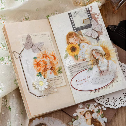 Stickers PET "Gilr Amidst Flower"