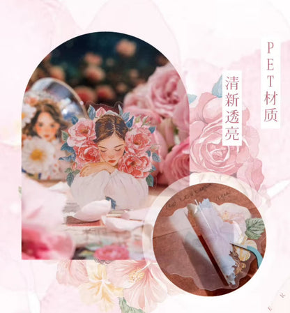 Stickers PET "Gilr Amidst Flower"