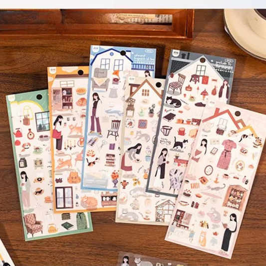 Stickers PET "😺🌸 Dulce Vida Gatuna"