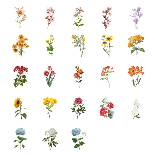 Cajita de 46 Stickers "Blooming Flowers”