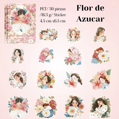 Stickers PET "Gilr Amidst Flower"