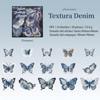 Stickers PET "Mariposas Bordadas"