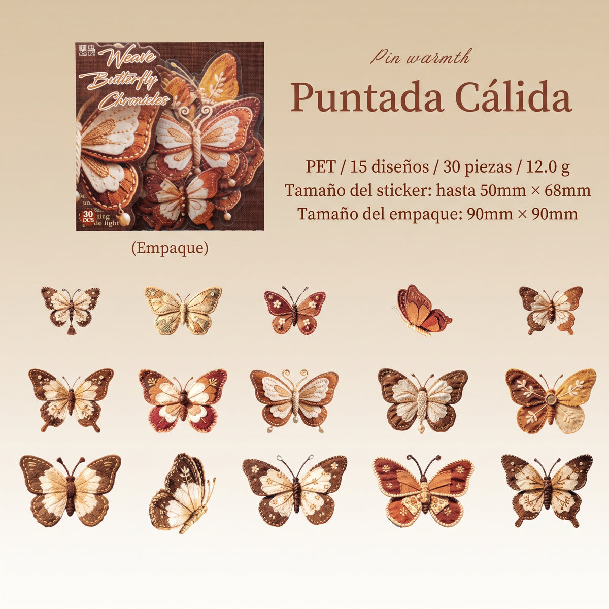 Stickers PET "Mariposas Bordadas"