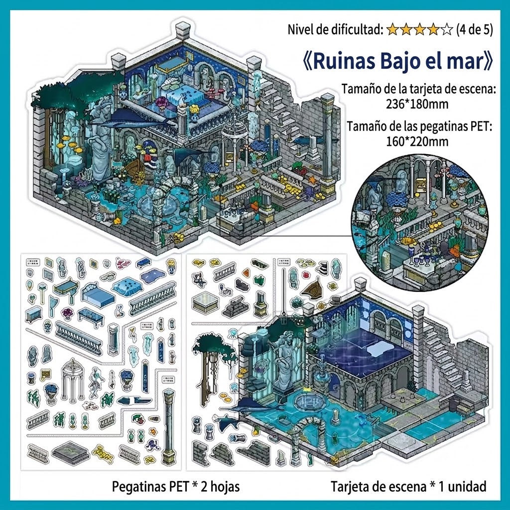 Armable 3D “Ruinas Bajo el mar”