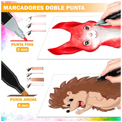 Set x 12 Marcadores Touch Doble punta