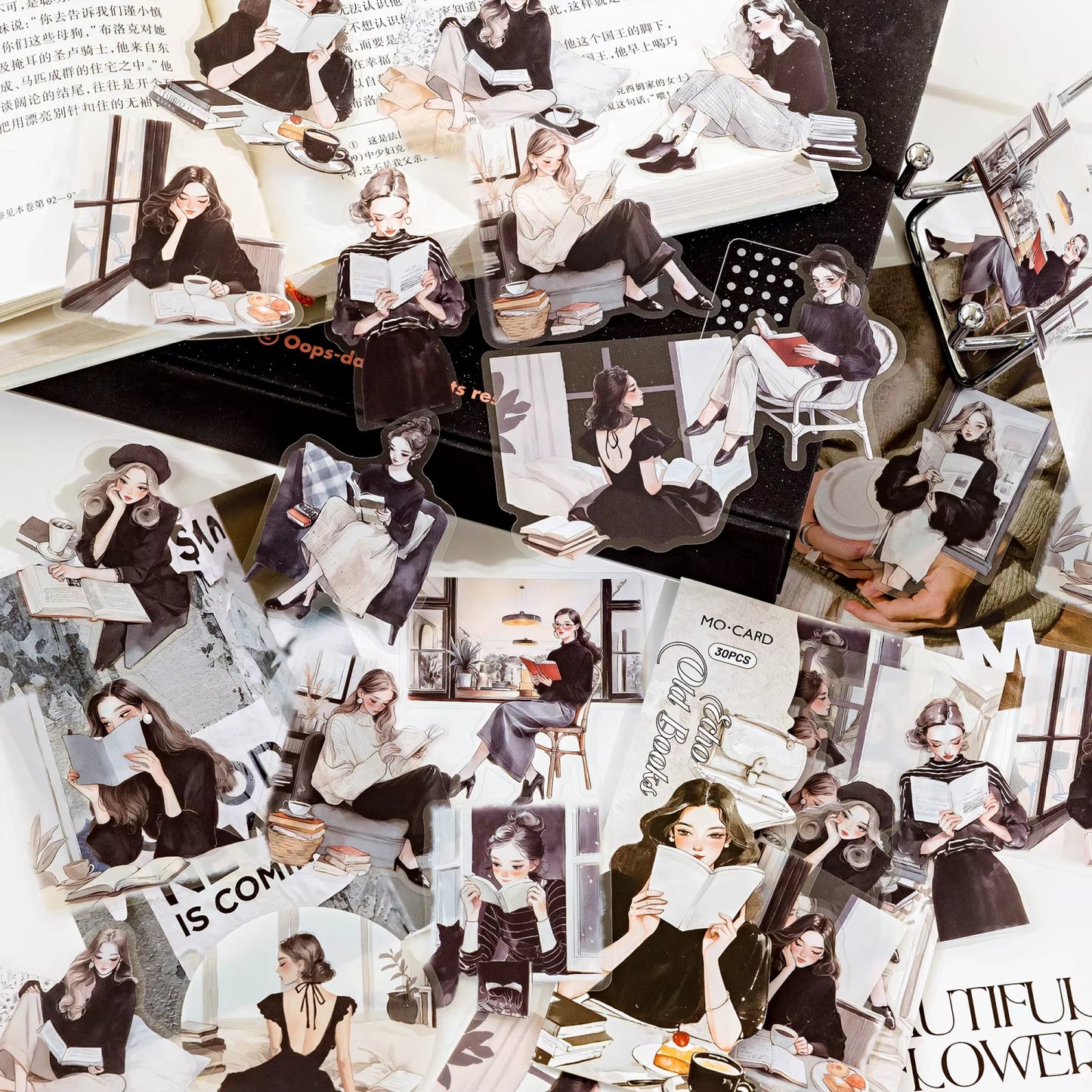 Stickers PET 🌿 “Entre Páginas y Sueños”