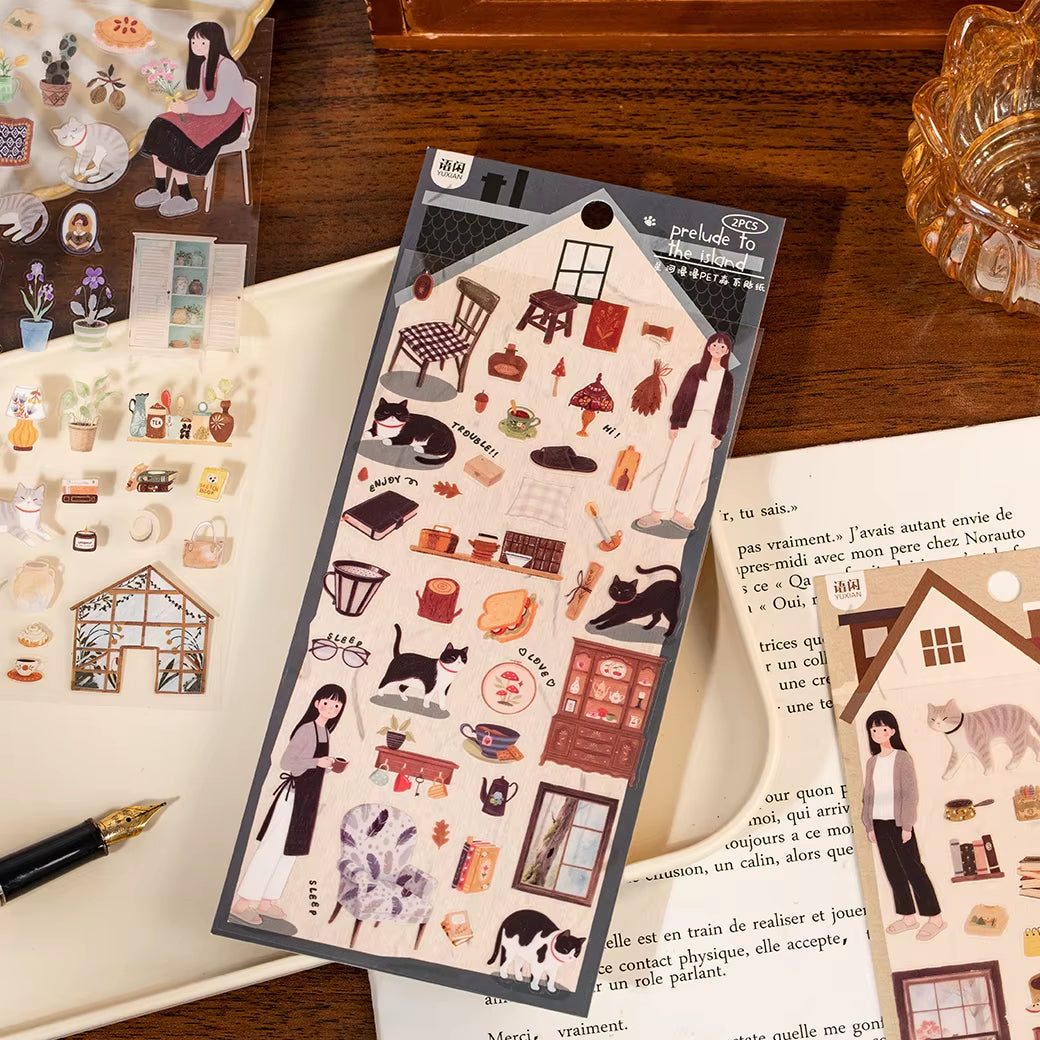 Stickers PET "😺🌸 Dulce Vida Gatuna"