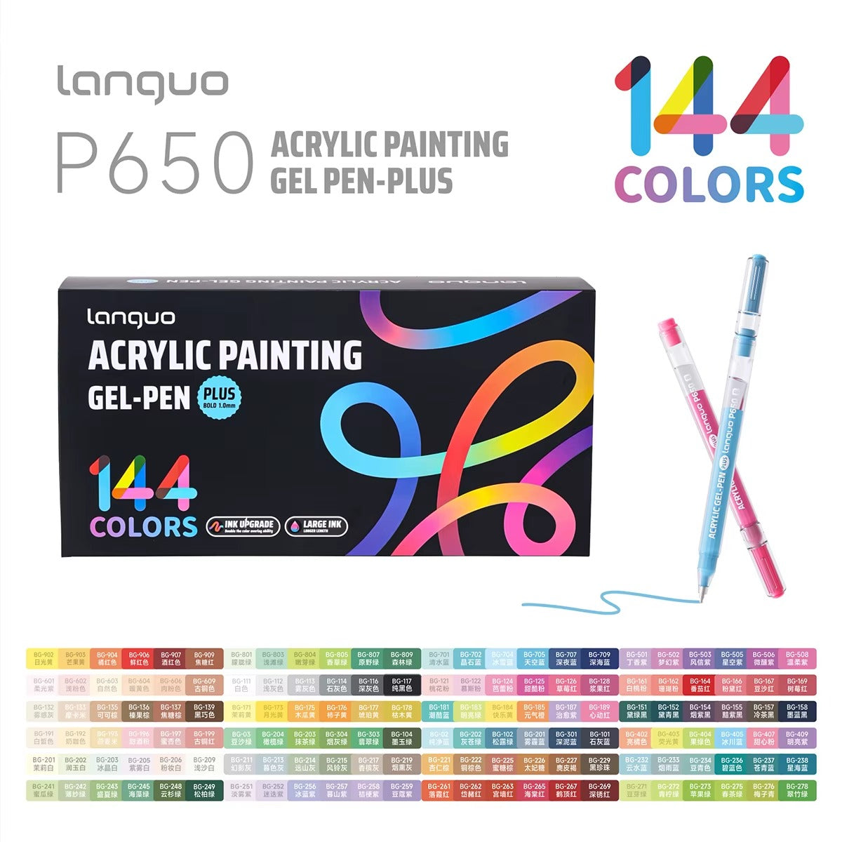 Gel Pen Acrílico Languo P650 · Punta Bold 1mm