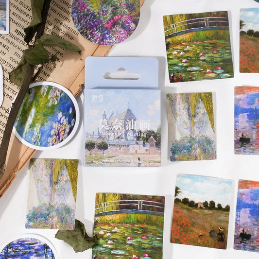 Cajita de 46 Stickers "Monet Oil Painting”