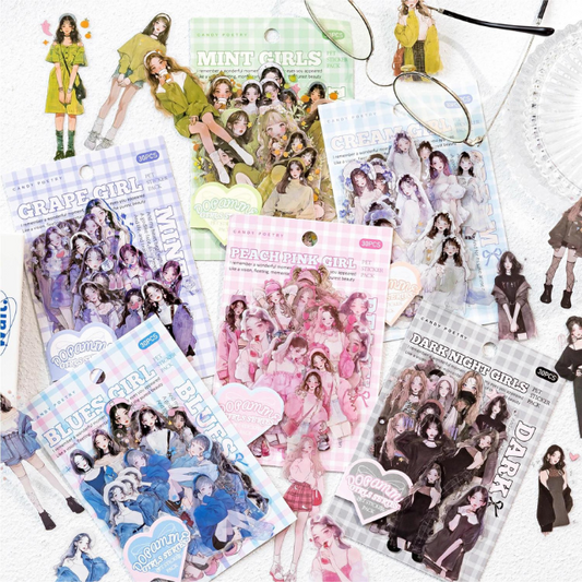 Sticker PET Muñequitas "Dopamine Girls"