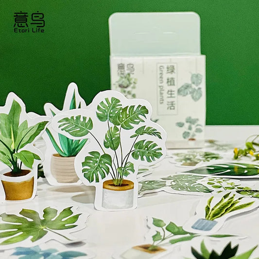 Cajita de 45 Stickers "Green Plants”