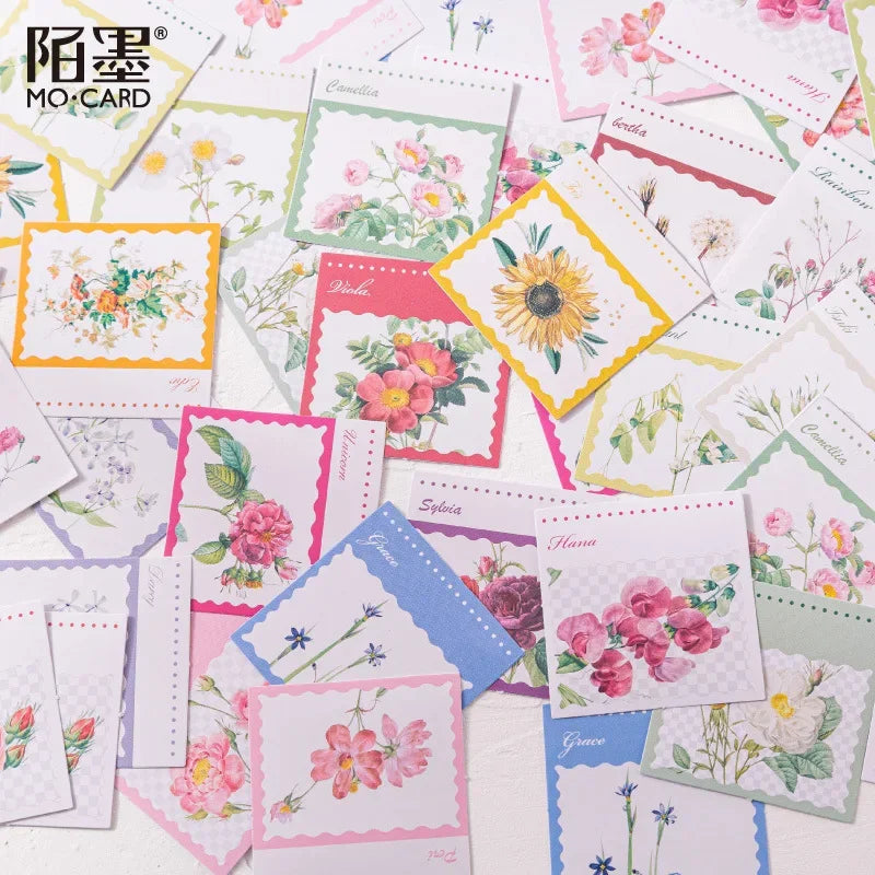 Cajita de 46 Stickers "Postales Florales”