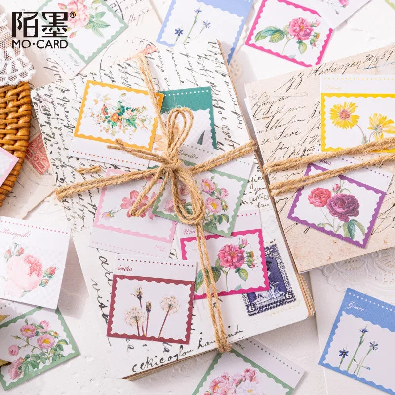 Cajita de 46 Stickers "Postales Florales”