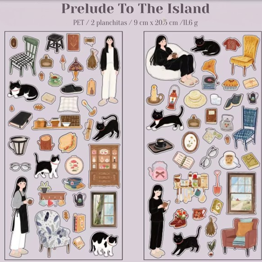 Stickers PET "😺🌸 Dulce Vida Gatuna"