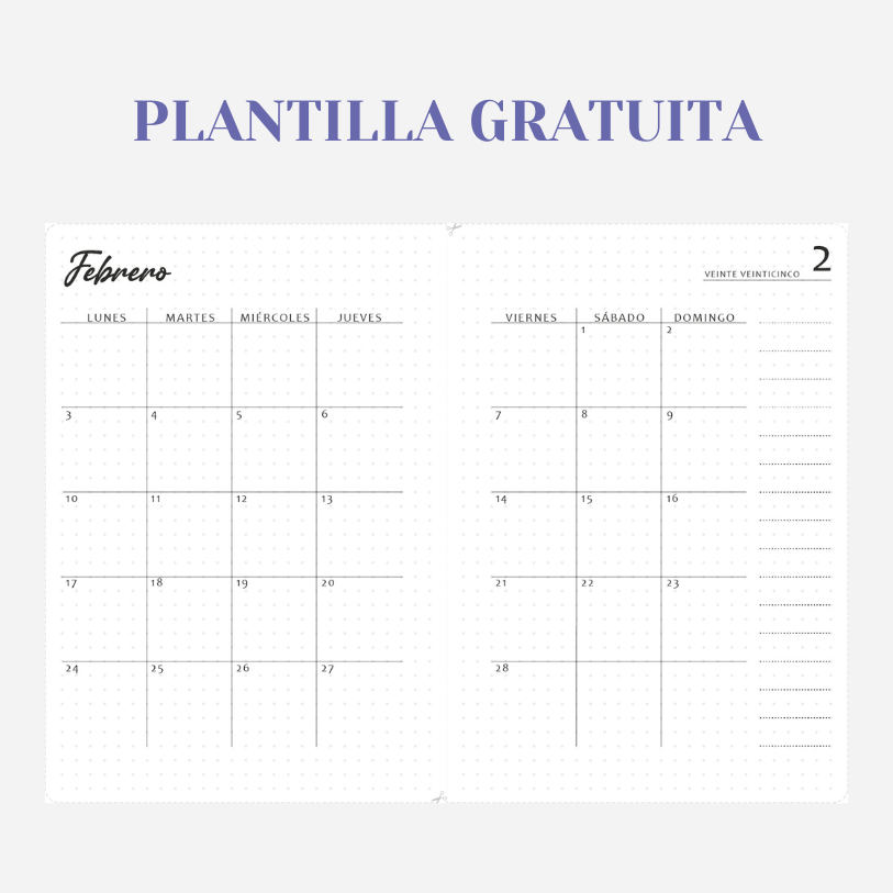 Plantilla Planner Mensual Febrero 2025