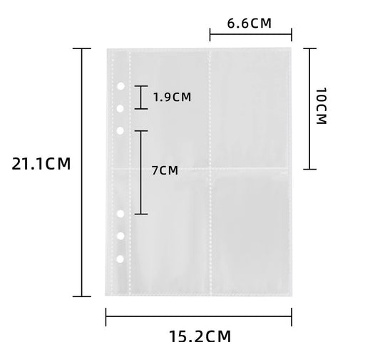 Set x 10 bolsillos de 4 espacios, tamaño A5