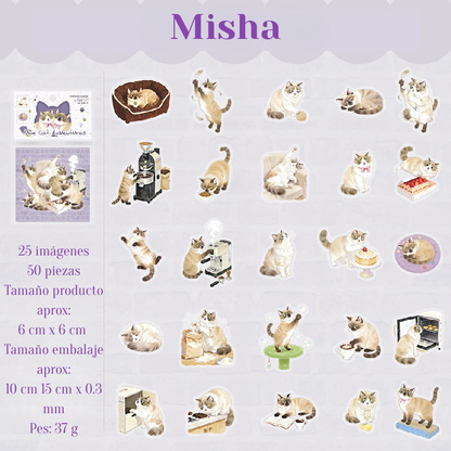 Stickers PET "😻Moe Cat Adventures"