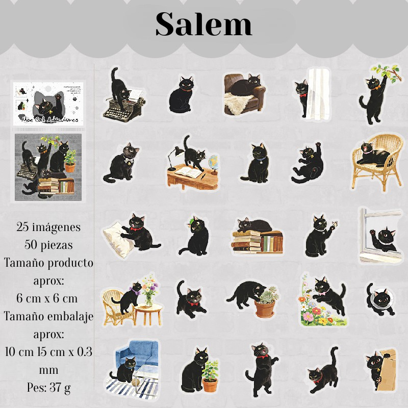 Stickers PET "😻Moe Cat Adventures"
