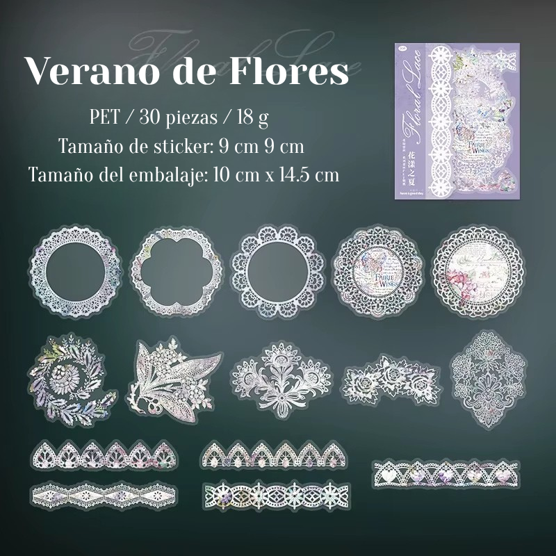 Stickers PET "Floral Lace"