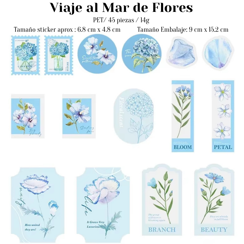Stickers PET "Floating Flowers"