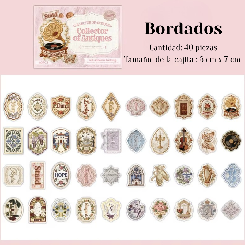 Stickers en cajita "Antiguedad"