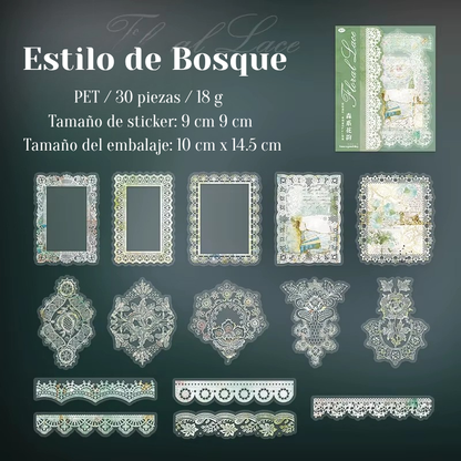Stickers PET "Floral Lace"