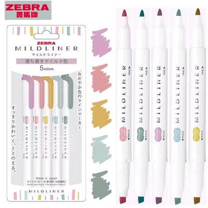 Zebra Mildliner · Set x5 Resaltadores Doble Punta