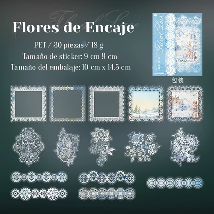 Stickers PET "Floral Lace"