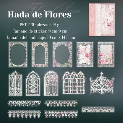 Stickers PET "Floral Lace"