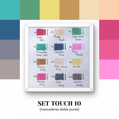 Set x 12 Marcadores Touch Doble punta