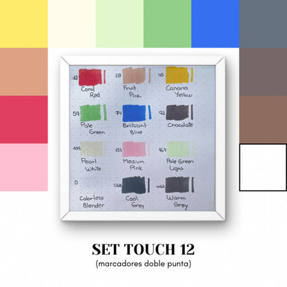 Set x 12 Marcadores Touch Doble punta