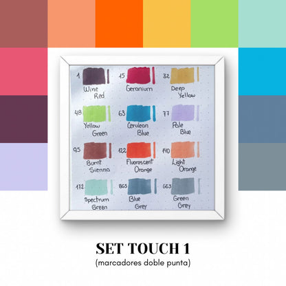 Set x 12 Marcadores Touch Doble punta