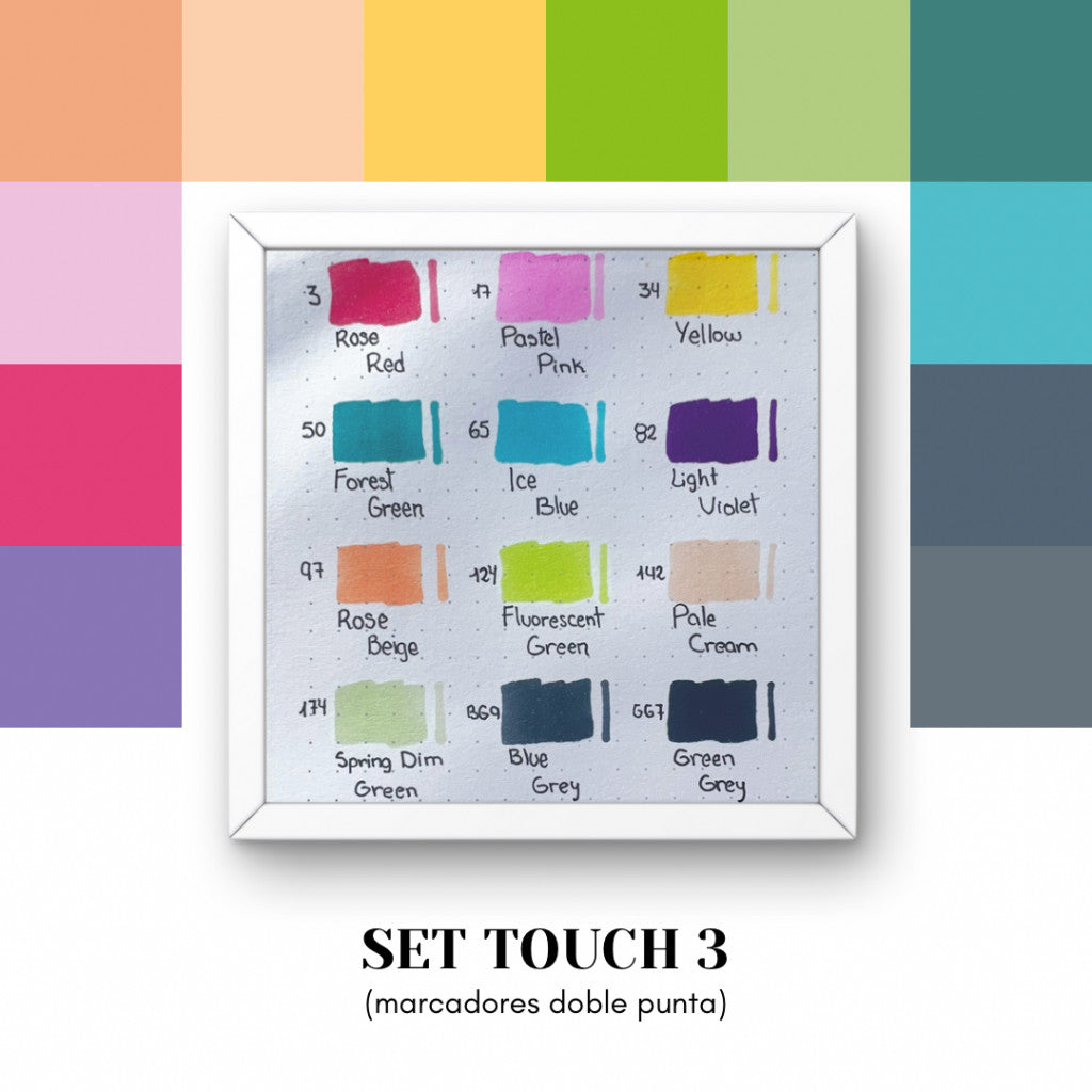 Set x 12 Marcadores Touch Doble punta