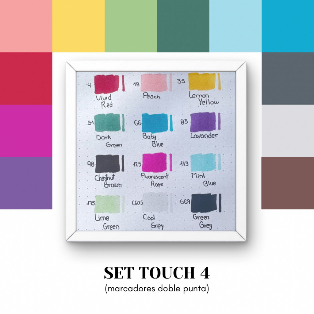 Set x 12 Marcadores Touch Doble punta
